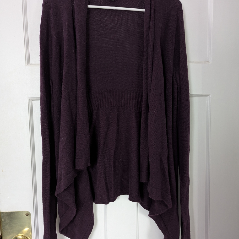 Express Women's Rich Purple Open Front Cardigan